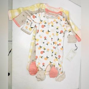 SOLD 3 pack little girls sleeper 0-3m